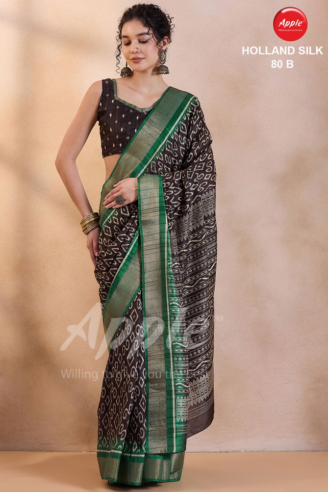 Holland Silk 80 By Apple Blend Silk Printed Designer Saree Wholesale Shop In Surat
